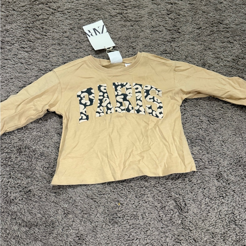 Zara Kids Beige Long Sleeve Tee